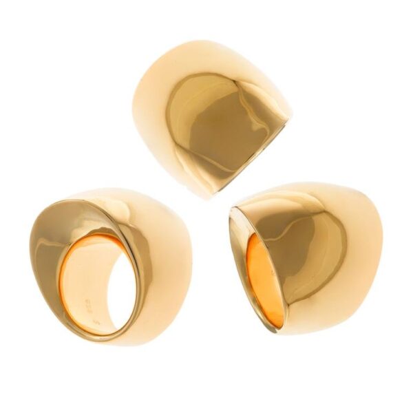 Anillo dorado chapado ancho