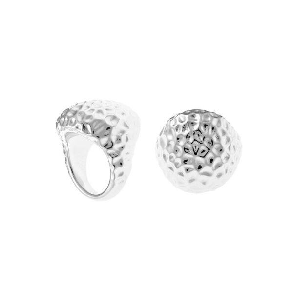 Anillo Plata Rodio Martilleado