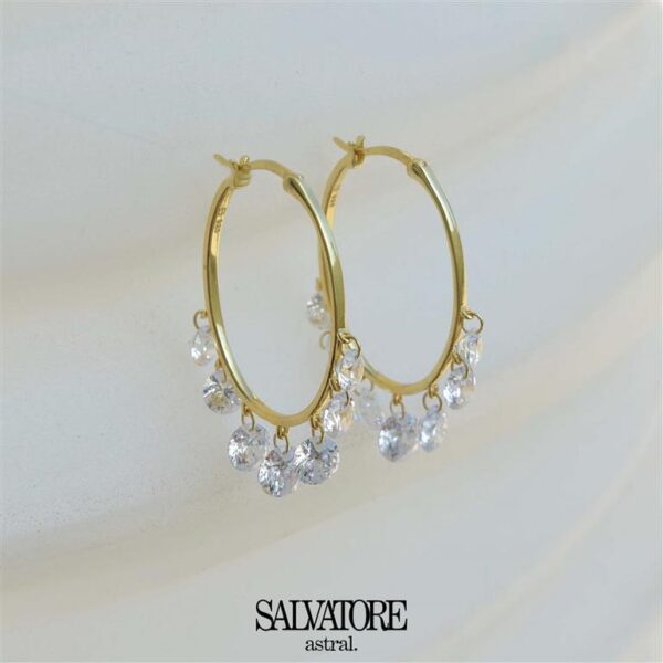 Pendientes Plata Chapado Aro Ovalado Circonitas