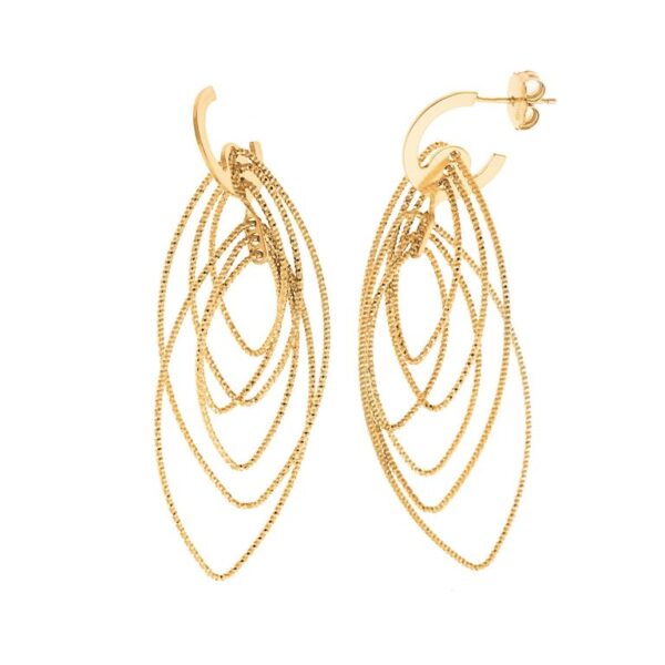 Pendientes Plata Chapado Dorado Aro Óvalos Entrelazados