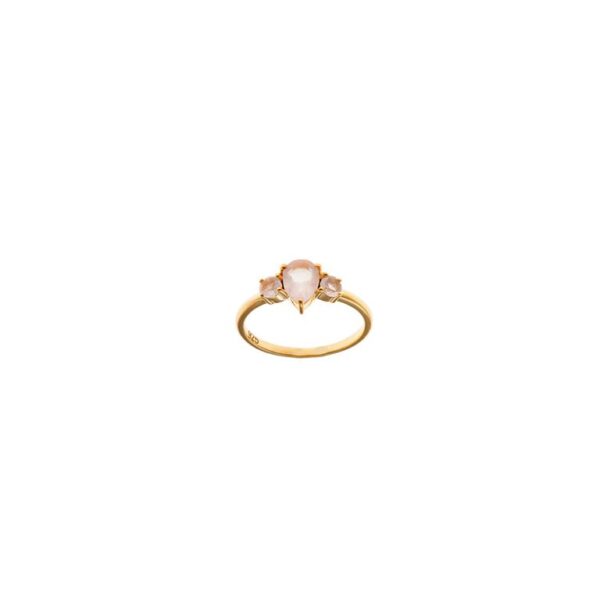 Anillo Plata Chapado Dorado Piedra - Imagen 2