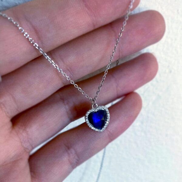 Collar Plata De Ley Corazón Plata Circonita - Imagen 4