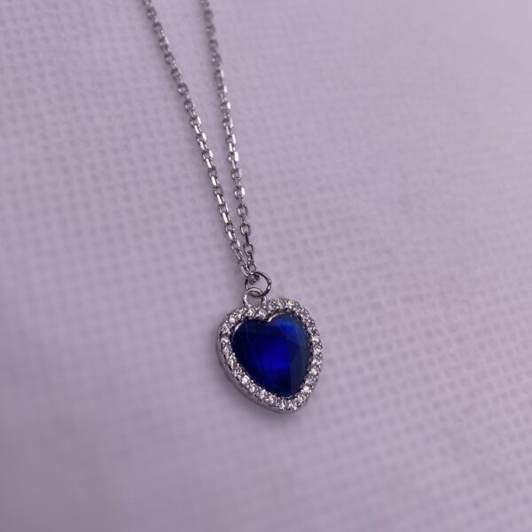 Collar Plata De Ley Corazón Plata Circonita