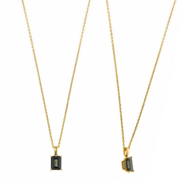 Collar Plata De Ley Chapado Dorado Circonitas - Imagen 4