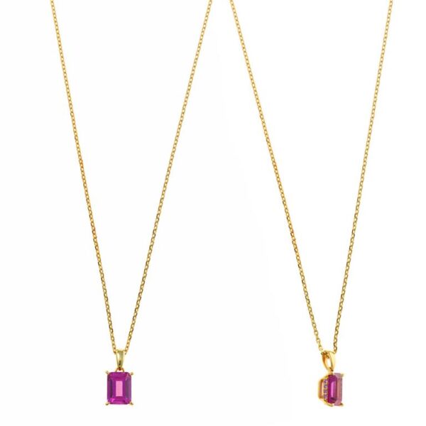 Collar Plata De Ley Chapado Dorado Circonitas