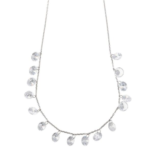 Collar Plata Rodio Circonitas Blancas Brillantes