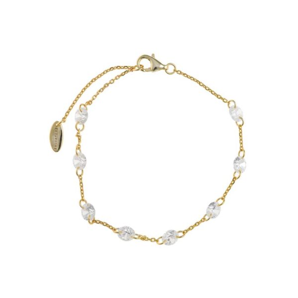 Pulsera Plata Chapado Dorado Circonitas Blancas