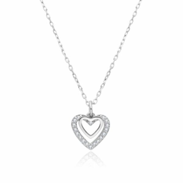 Collar Colgante Corazón Plata De Ley