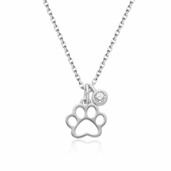 Collar Colgante Huellas Plata De Ley