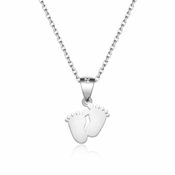 Collar Colgante Pies Plata De Ley
