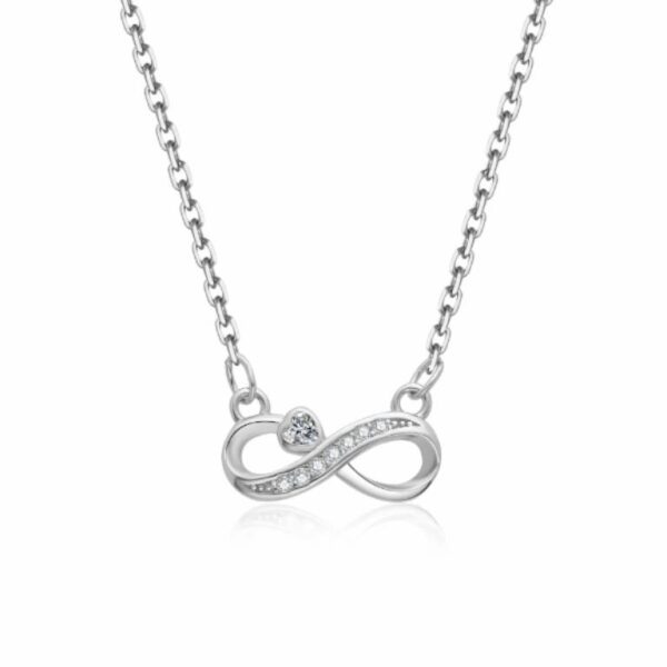 Collar Colgante Infinito Circonitas  Plata De Ley