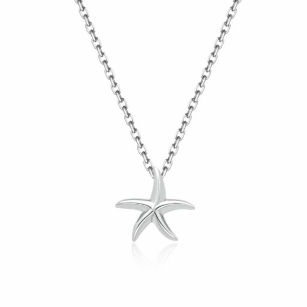 Collar Colgante Estrella De Mar Lisa  Plata De Ley