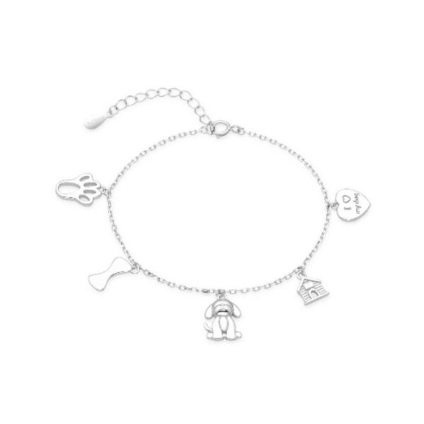 Pulsera Colgantes Plata  De Ley