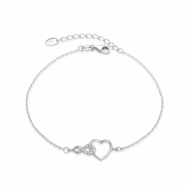 Pulsera Corazón Infinito Plata  De Ley
