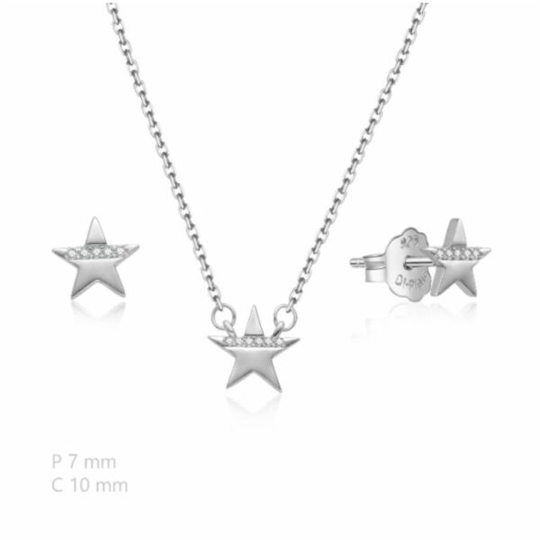 Conjunto Pendientes Gargantilla Plata  De Ley