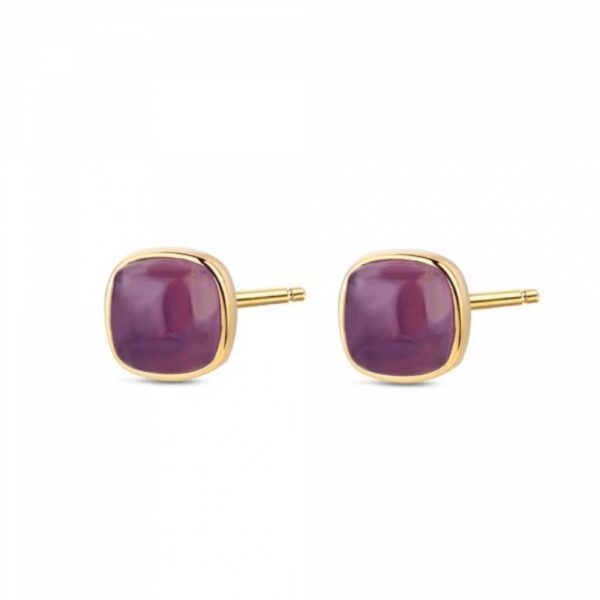 Pendientes De Piedra Natural Amatista