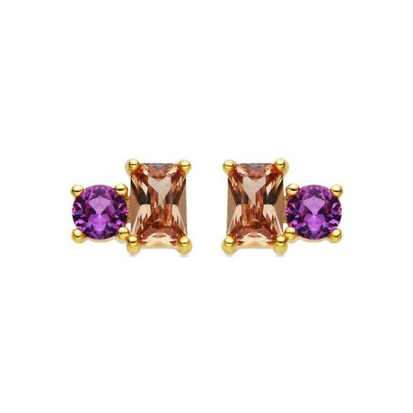 Pendientes  Plata De Ley Chapado Dorado