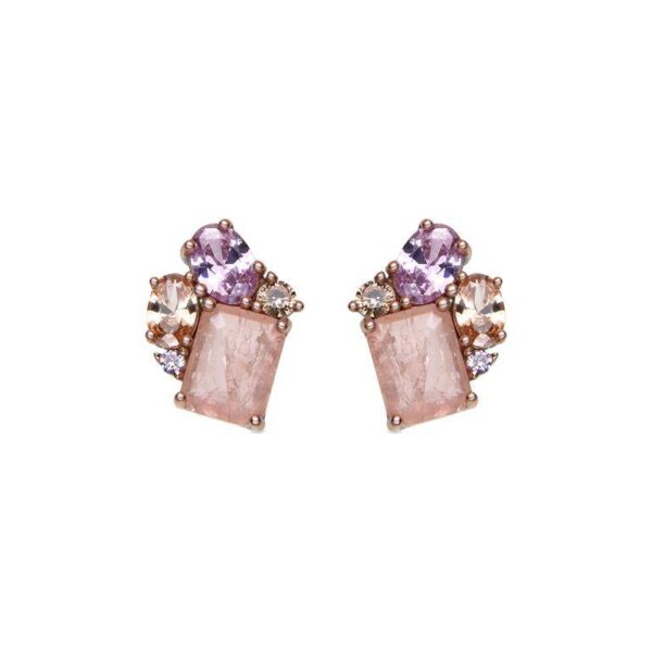Pendientes  Plata De Ley Circonitas Color