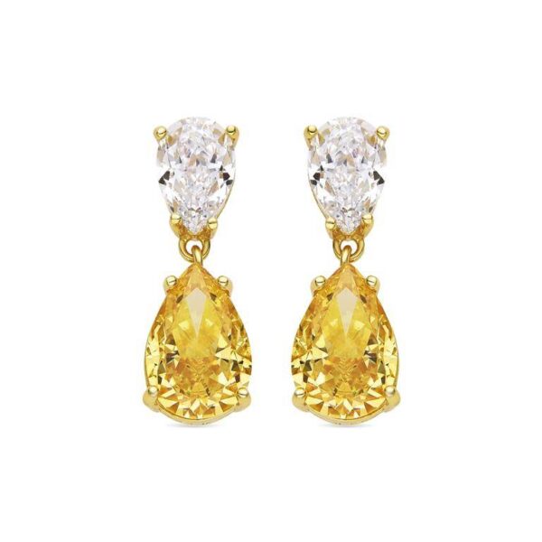 Pendientes Plata De Ley Chapado Dorado Circonitas