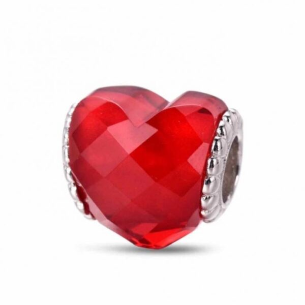Abalorio A Tu Lado Murano Corazón Rojo Facetado