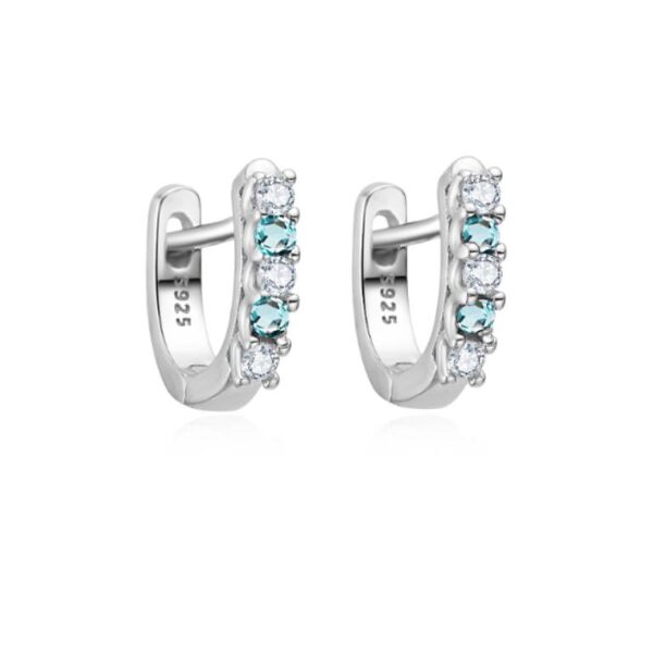 Pendientes Aro Plata Circonitas Color