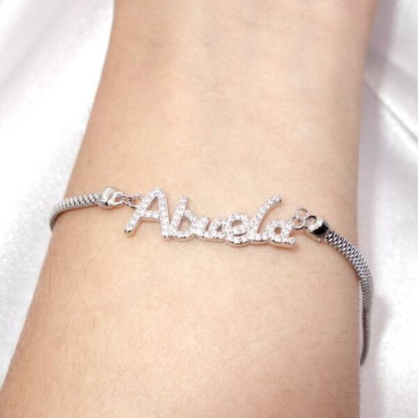 Pulsera Abuela Circonitas  Plata de Ley - Imagen 2