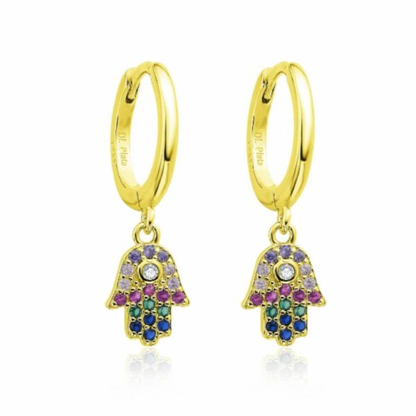 Pendientes Plata De Ley Aros Chapado Dorado