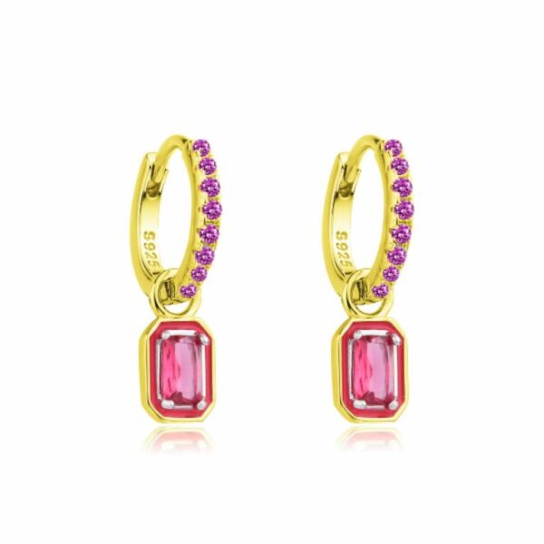Pendientes Plata de ley 925 Aros Chapado Dorado