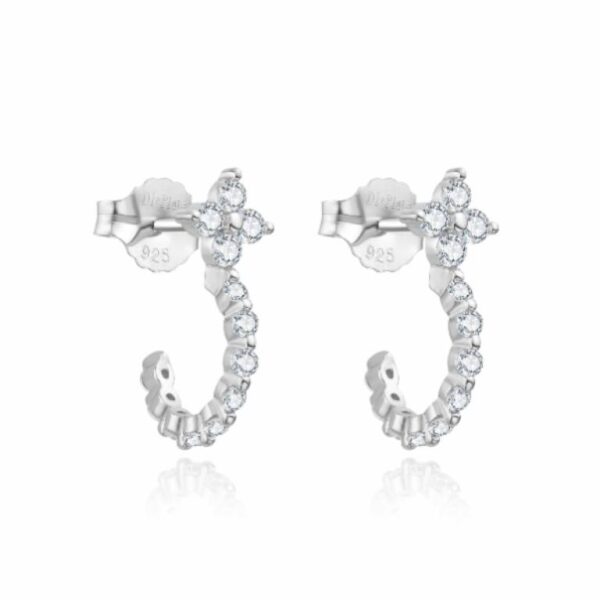 Pendientes Plata De Ley 925  Circonitas Blancas