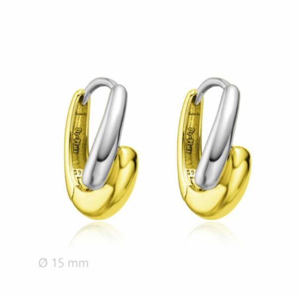 Pendientes Plata De Ley 925  Bicolor