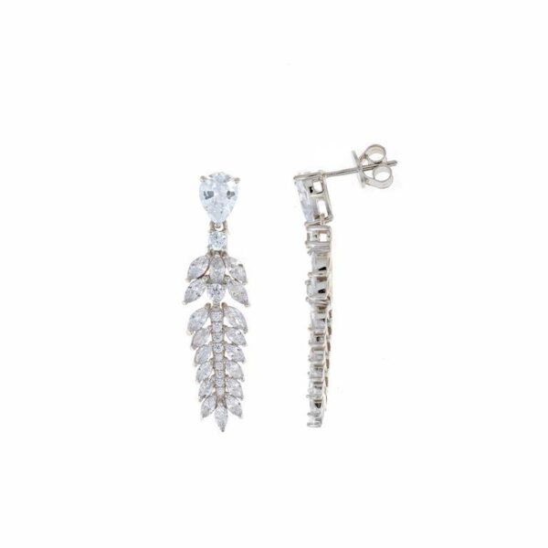 Pendientes Largos En Plata De Ley  Pavé De Circonitas