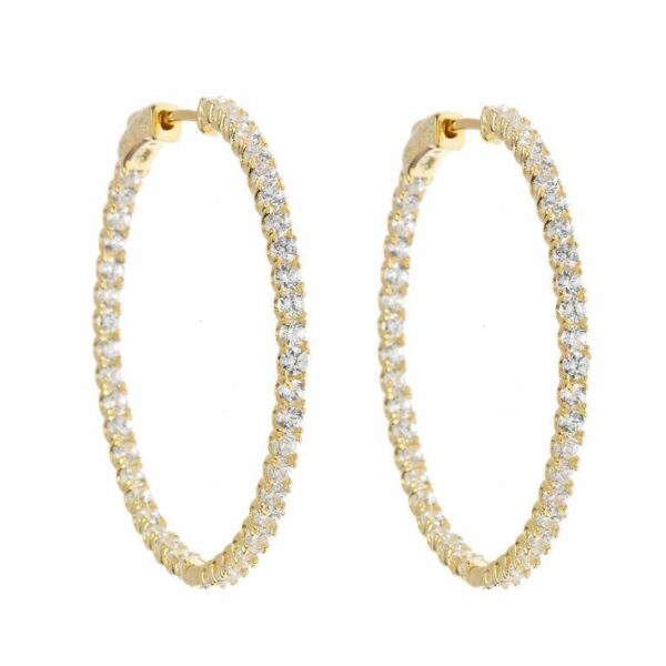 Pendientes De Aro Plata De Ley Chapada  Oro De 18 K