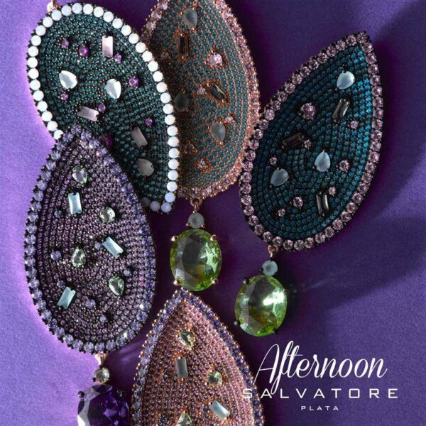Pendientes Largos Plata De Ley Chapada  Oro rosa - Imagen 2