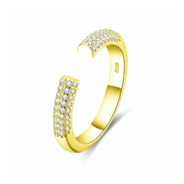 Anillo Plata Chapado Dorado Circonitas