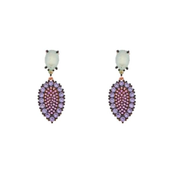 Pendientes Plata De Ley Chapado Rosa Circonitas