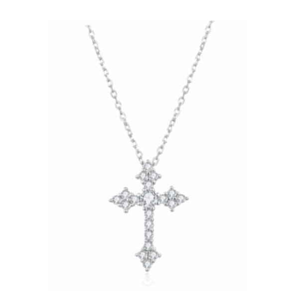 Collar Plata Circonita Cruz