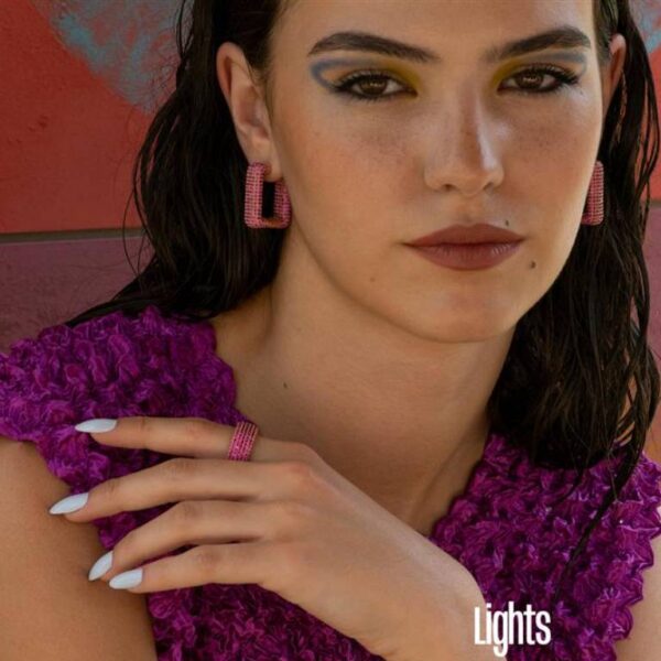 Pendientes Plata De Ley Chapado Rosa Circonitas Rubí - Imagen 2