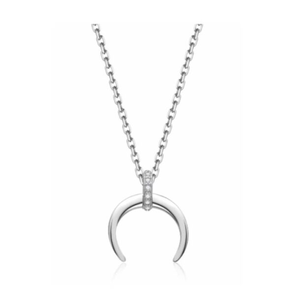 Collar Plata Circonita MediaLuna