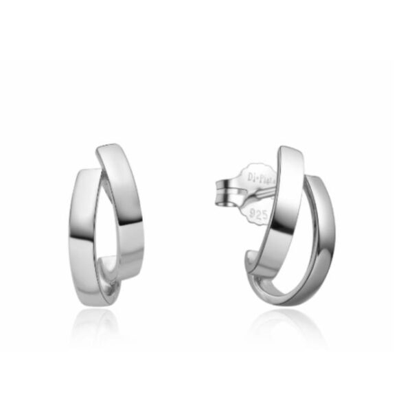 Pendiente Plata Semicirculares Doble Tira