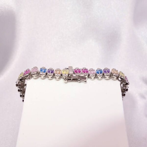Pulsera  Circonitas Colores Plata De Ley - Imagen 3