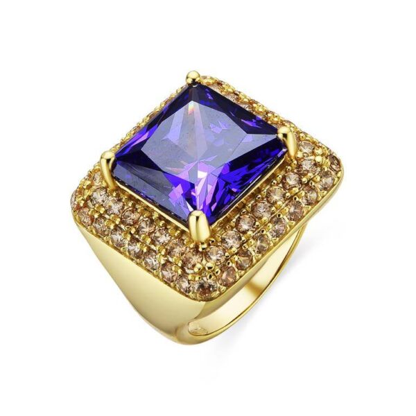 Anillo Hysepth Plata Chapado Dorado