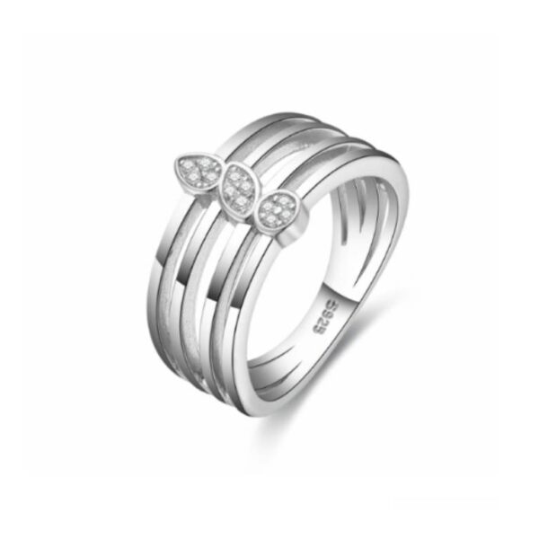 Anillo Plata Triple Con Circonita