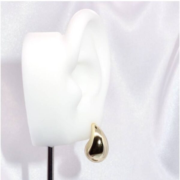 Pendientes Gotas Bañadas En Oro 18 Ktes - Imagen 2