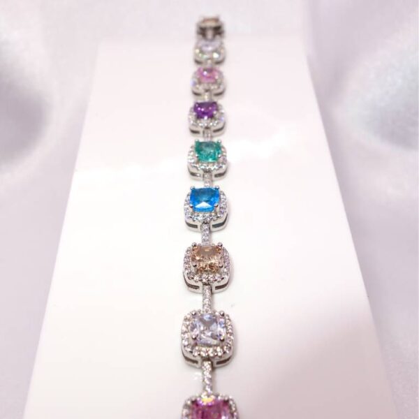 Pulsera Circonitas Colores, Plata de Ley