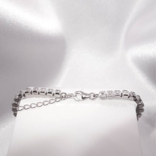 Pulsera Riviere Baguette Circonitas  Plata De Ley - Imagen 2