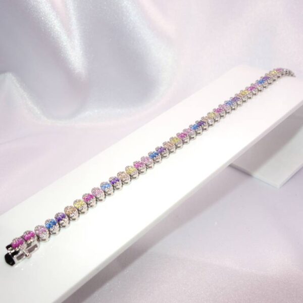 Pulsera  Circonitas Colores Plata De Ley