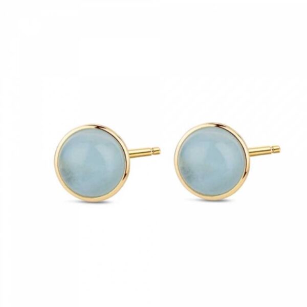 Pendientes Plata De Ley Chapado Dorado Piedra Natural