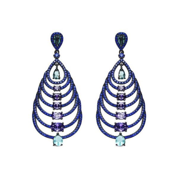 Pendientes Plata De Ley Circonitas Multicolor