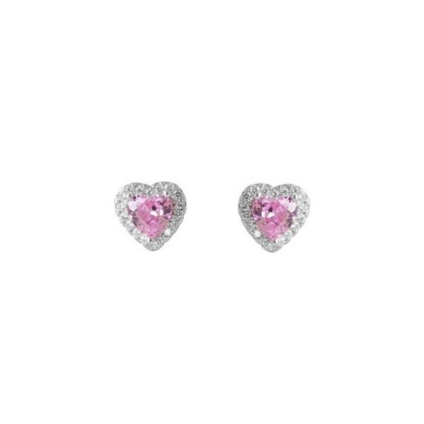 Pendientes Plata De Ley 925 Corazón Circonita