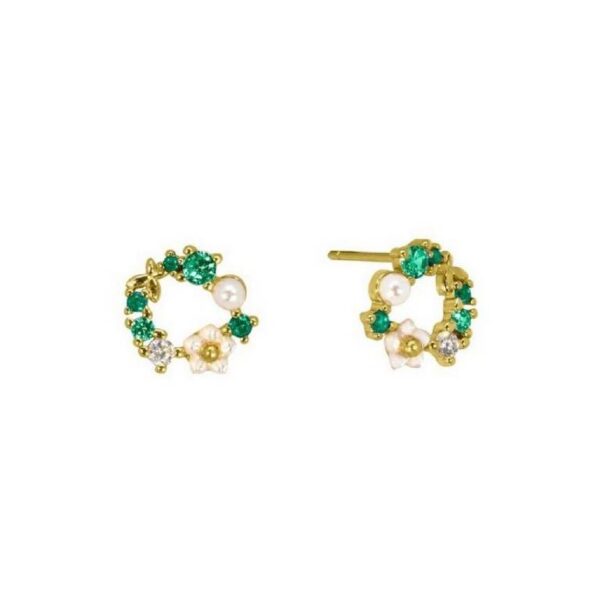 Pendientes Plata De Ley 925 Circonitas Color